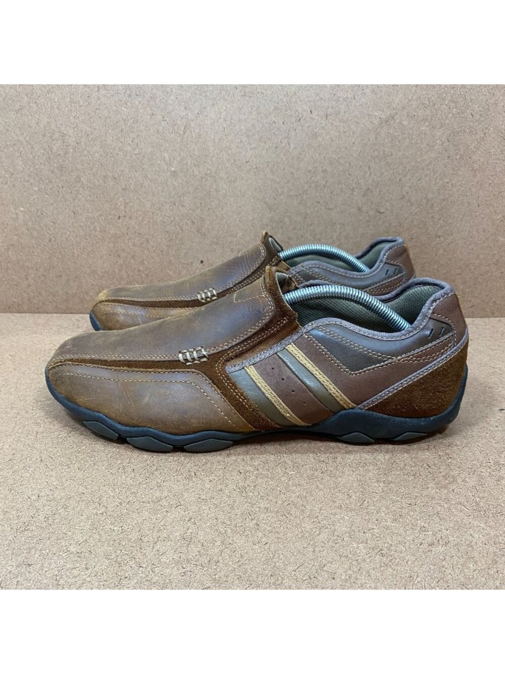 Skechers Mens Diameter-Zinroy Slip-On Loafer Casual Shoes Size 11 Brown Leather